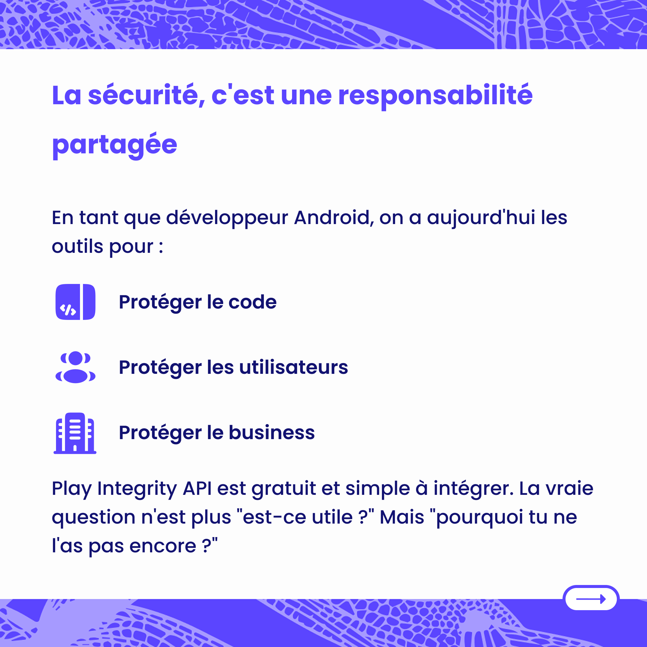 La sécurité, c'est une responsabilité partagée