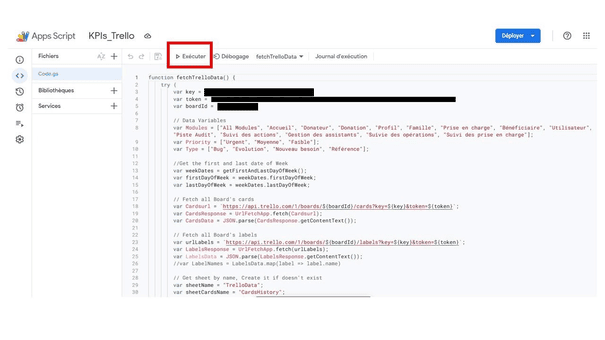 cliquez sur le bouton « Exécuter » en haut de l’éditeur.